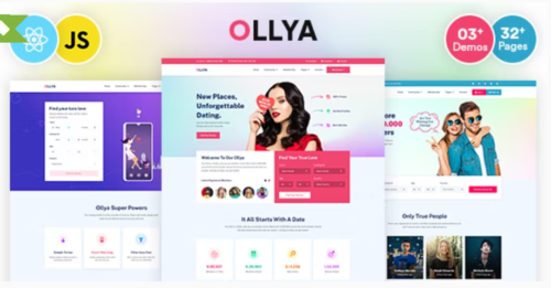 Ollya - Dating and Community Site React Js Template