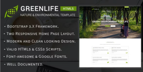 Greenlife - Nature & Environmental Non-Profit HTML5 Template