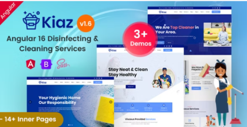 Kiaz - Cleaning & Washing Services Angular 16+ Template