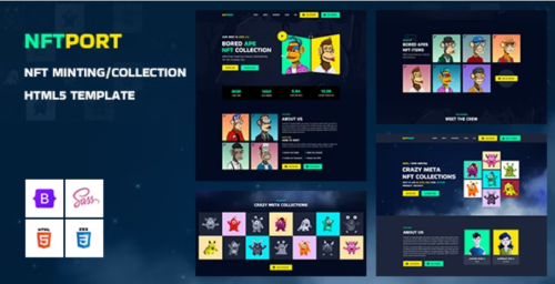 Nftport - NFT Minting/Collection Landing Page HTML5 Template