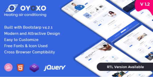 Oyoxo - Heating Air-conditioning Services HTML Template + RTL