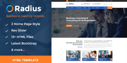 Radius - Training, Coaching, Consulting & Business HTML Template