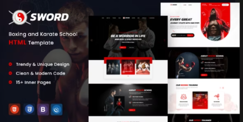 SWORD - Mixed Boxing Martial Arts HTML Template