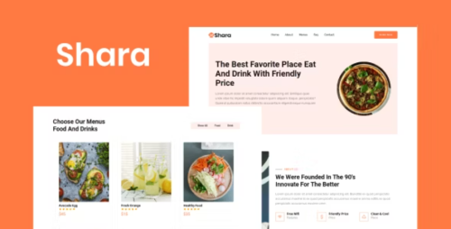 Shara - Food & Drink Landing Page Template