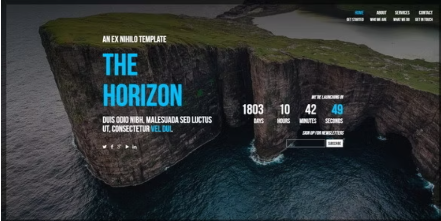 The Horizon - Responsive Coming Soon Page