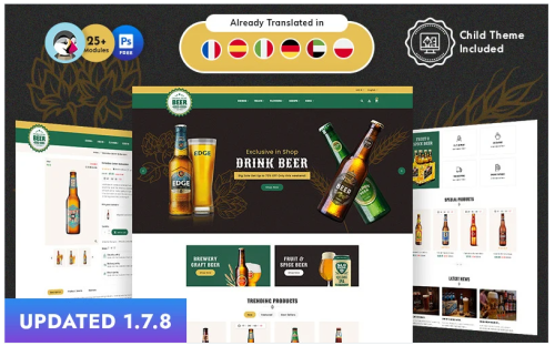 Craft Beer PrestaShop Theme for Online Brewery Store