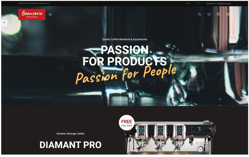 Beanserio - Professional Coffee Machine Store Clean Bootstrap Ecommerce PrestaShop Theme