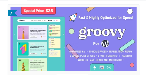 Groovy – Modern & Lightweight Blog for WordPress
