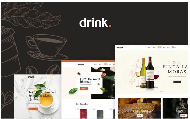 Wine - Coffee, Tea Drinks Store PrestaShop Theme