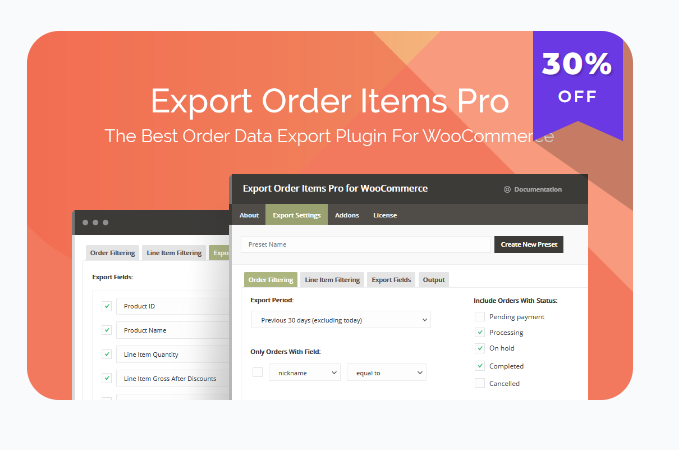 Export Order Items Pro
