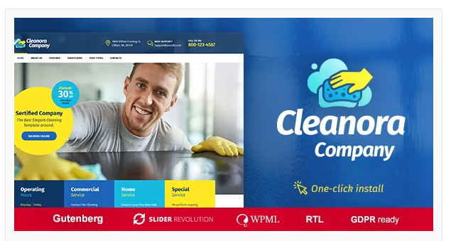 Cleanora - Cleaning Services WordPress Theme