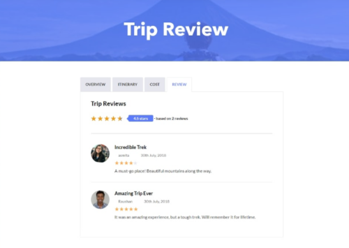 WP Travel Engine – Trip Reviews