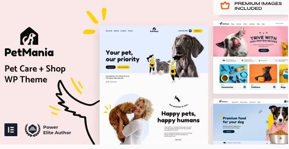 PetMania - Pet Shop & Care Elementor Pro WordPress Theme