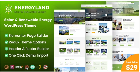 Energyland - Solar & Renewable Energy WordPress Theme