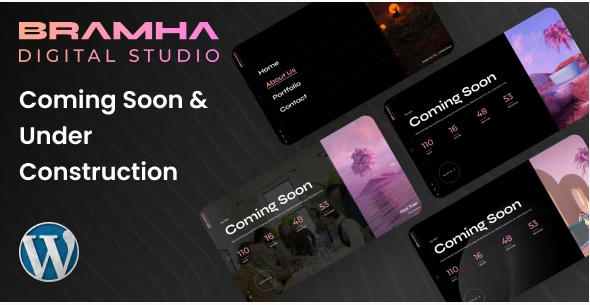 Coming Soon & Under Construction WordPress Theme - Bramha
