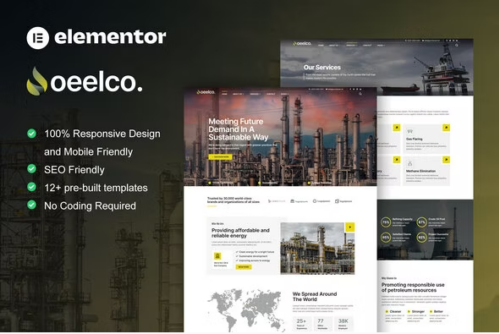 Oeelco - Oil Company & Industrial Elementor Template Kit