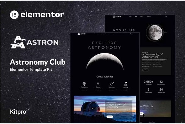Astron - Astronomy Elementor Template Kit