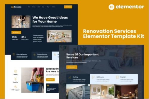 Renoba - Renovation Services Elementor Template Kit