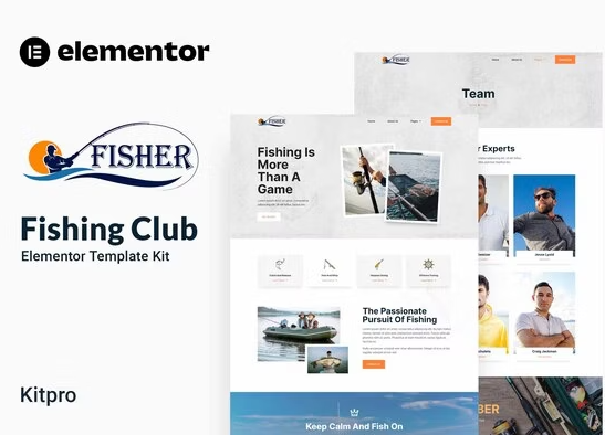 Fisher - Fishing Club Elementor Template Kit