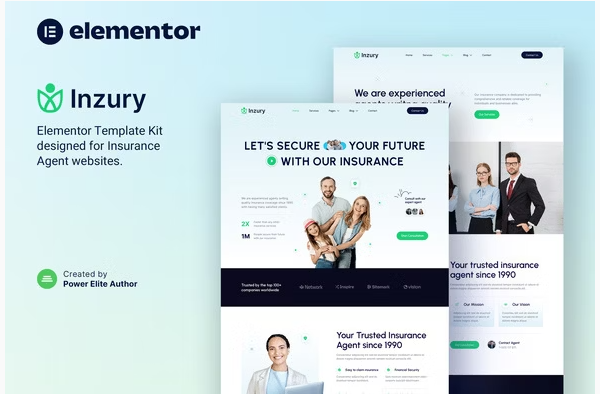 Inzury – Insurance Agent & Consulting Elementor Template Kit