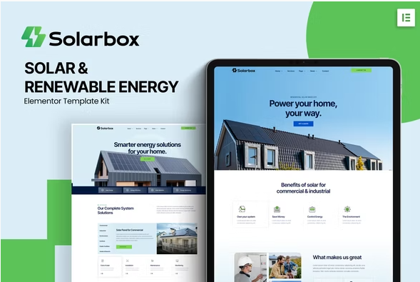 Solarbox - Solar & Renewable Energy Elementor Template Kit