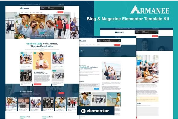 Armanee - Blog & Magazine Elementor Pro Template Kit