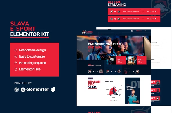Slava - Esport & Gaming Elementor Template Kit