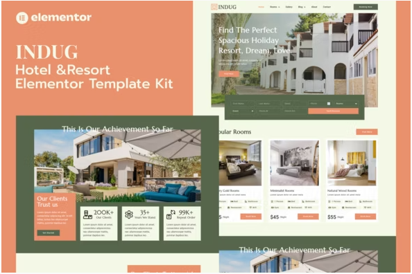 Indug - Hotel & Resort Elementor Pro Template Kit
