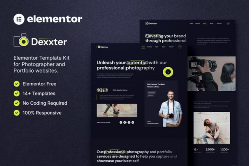 Dexxter – Photography & Portfolio Elementor Template Kit