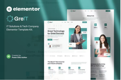GreIT – IT Solutions & Tech Company Elementor Template Kit