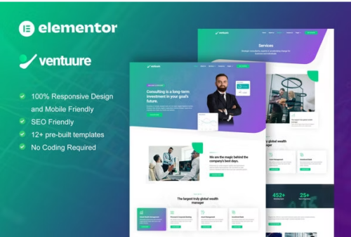 Ventuure - Business Consulting & Investment Elementor Template Kit
