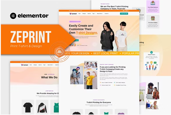 Zeprint - Print T-shirt & Design Elementor Pro Template Kit