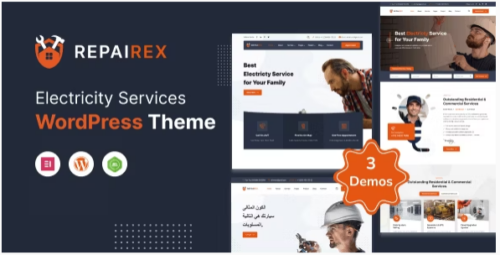 Repairex - Electricity Services WordPress Theme + RTL