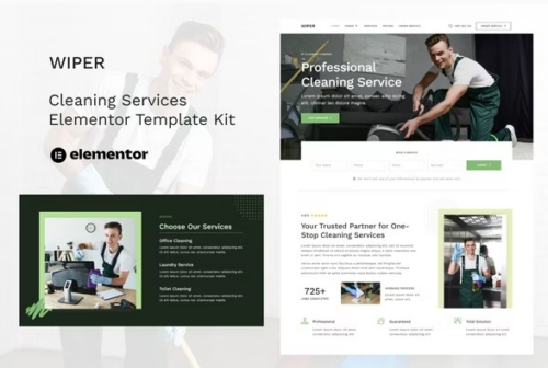 Wiper - Cleaning Services Elementor Template Kit