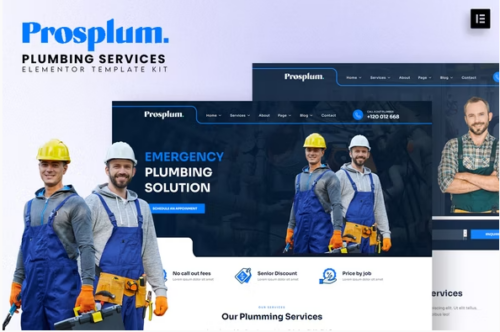 Prosplum - Plumbing Services Elementor Template Kit