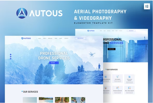 Autous - Aerial Photography & Videography Elementor Template Kit