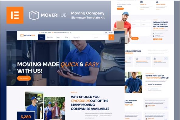 Moverhub - Moving Company Elementor Template Kit