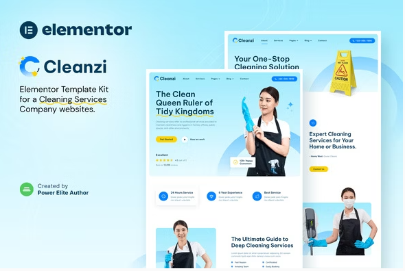 Cleanzi – Cleaning Services Elementor Template Kit