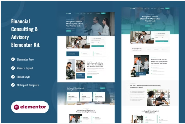 Covad - Financial Consulting & Advisory Services Elementor Template Kit