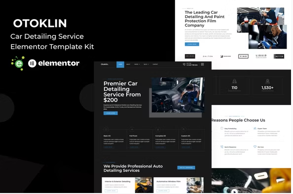 Otoklin - Car Detailing Service Elementor Pro Template Kit
