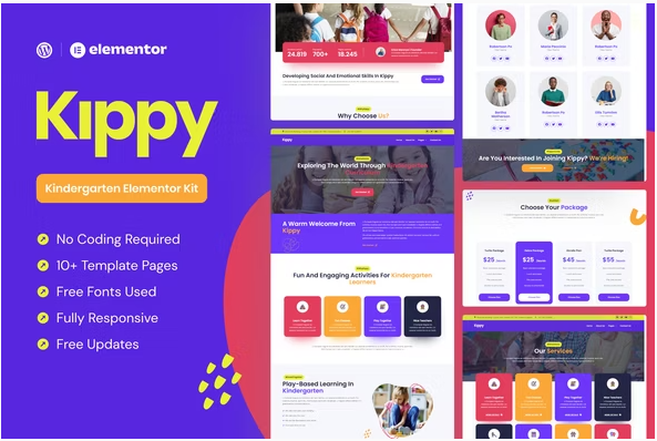 Kippy - Kindergarten Elementor Pro Template Kit