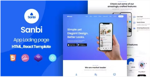 Sanbi - App Landing Page WordPress Theme