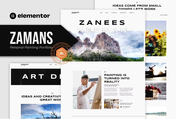 Zamans - Personal Painting Portfolio Elementor Pro Template Kit