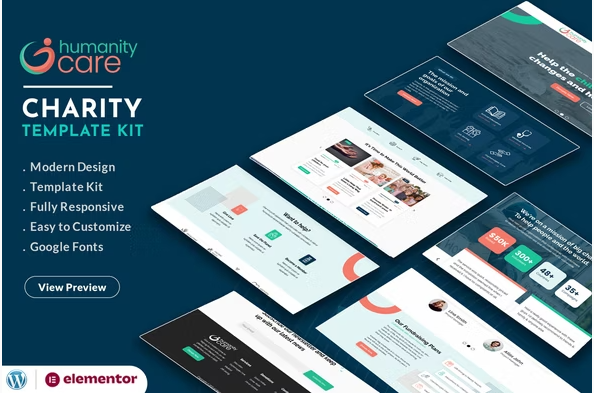 Humanity Care - Nonprofit Charity & Donation Elementor Template