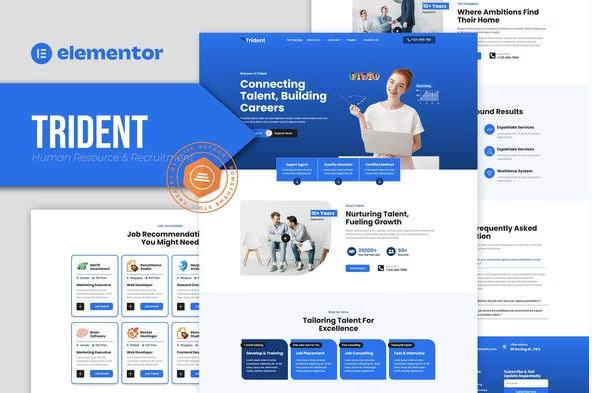 Trident - Human Resources & Recruitment Agency Elementor Template Kit