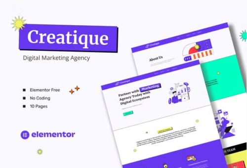 Creatique - Digital Marketing Agency Elementor Template Kit