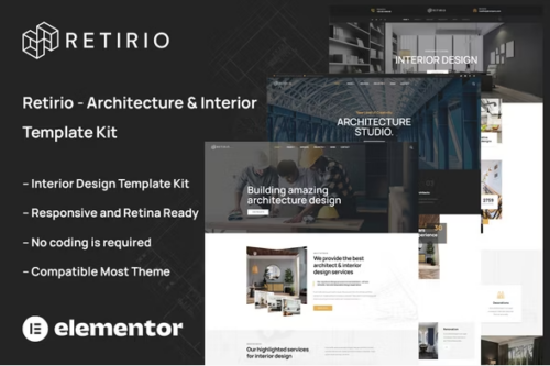 Retirio - Architecture & Interior Elementor Template Kit