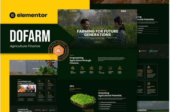Dofarm - Agriculture Finance Elementor Pro Template Kit