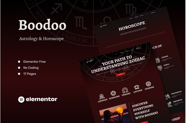 Boodoo - Astrology & Horoscope Elementor Template Kit