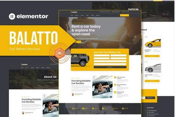 Balatto - Car Rental Company Elementor Pro Template Kit